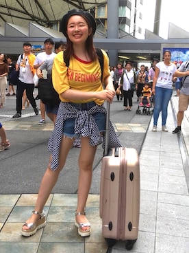 「GOER（ゴア―）のアイテム」を使った、ぐっちゃんさん（レディース・150cm）の夏コーディネート