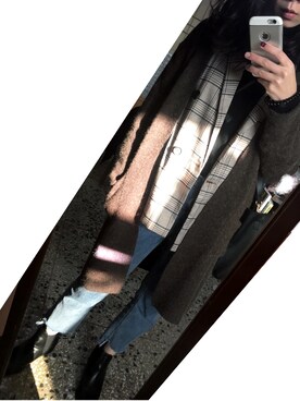 「MEIER.Q（マイヤーキュー）のアイテム（チェスターコート）」を使った、kaniさん（レディース・165cm）の冬コーディネート