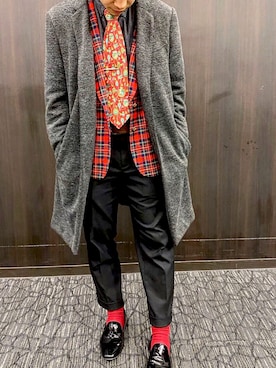 「PENDLETON（ペンドルトン）のアイテム（テーラードジャケット）」を使った、takatoさん（メンズ・165cm）の冬コーディネート
