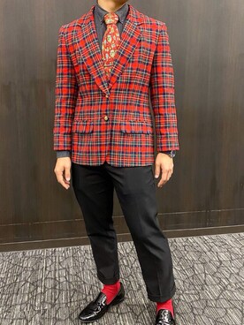 「PENDLETON（ペンドルトン）のアイテム（テーラードジャケット）」を使った、takatoさん（メンズ・165cm）の冬コーディネート