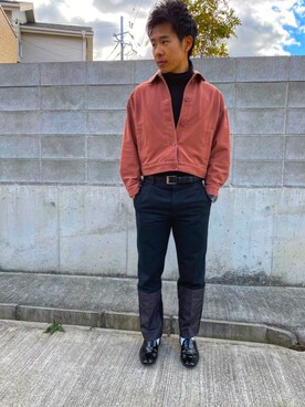 「UNIQLO（ユニクロ）のタートルネックT（長袖）（Tシャツ/カットソー）」を使った、takatoさん（メンズ・165cm）の冬コーディネート