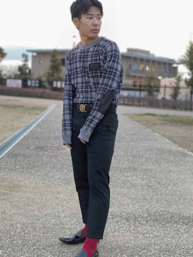 「MARC JACOBS（マークジェイコブス）のアイテム（スウェット）」を使った、takatoさん（メンズ・165cm）の春コーディネート