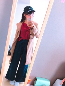 「REDYAZEL（レディアゼル）のアイテム（トレンチコート）」を使った、mieさん（レディース・157cm）の春コーディネート