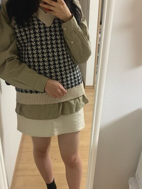 デニムスカートを使った 千鳥柄 の人気ファッションコーディネート 季節 3月 5月 Wear