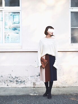 「H&M（エイチ・アンド・エム）のアイテム（ブーツ、ブラック系）」を使った、amberluさん（レディース・164cm）の冬コーディネート