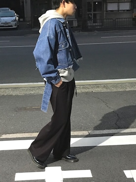 「neonsign」｜「アイテム（デニムジャケット）」を使った、だいきさん（メンズ・168cm）の冬コーディネート
