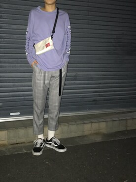 「アイテム（スウェット、ブルー系）」を使った、だいきさん（メンズ・168cm）の夏コーディネート