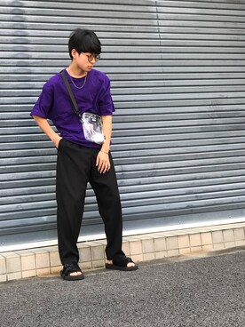 「MYne（マイン）のアイテム（バッグ）」を使った、だいきさん（メンズ・168cm）の夏コーディネート