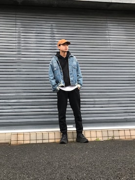 「MONKEY TIME（モンキータイム）のアイテム（デニムジャケット）」を使った、だいきさん（メンズ・168cm）の冬コーディネート