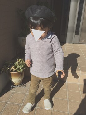 「ヒラキ（ヒラキ）のアイテム（その他シューズ）」を使った、tomo_miさん（キッズ・90cm）の冬コーディネート