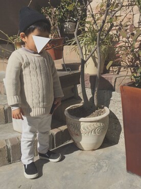 「ヒラキ（ヒラキ）のアイテム（その他シューズ）」を使った、tomo_miさん（キッズ・90cm）の冬コーディネート