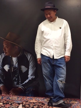 「BUCCA 44（ブッカフォーティーフォー）のアイテム」を使った、木下隆行さん（メンズ・183cm）の冬コーディネート