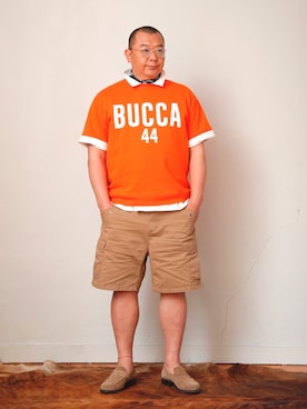 「ポチャメン」｜「アイテム（スウェット）」を使った、木下隆行さん（メンズ・183cm）の春コーディネート