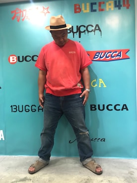 「ポチャメン」｜「アイテム（スウェット）」を使った、木下隆行さん（メンズ・183cm）の春コーディネート
