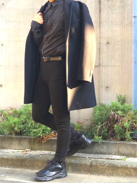 「JOURNAL STANDARD relume（ジャーナルスタンダード　レリューム）のアイテム（チェスターコート）」を使った、OGさん（メンズ・165cm）の冬コーディネート
