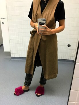 「アキコーデ」｜「アイテム（トレンチコート）」を使った、Katieさん（レディース・170cm）の春コーディネート