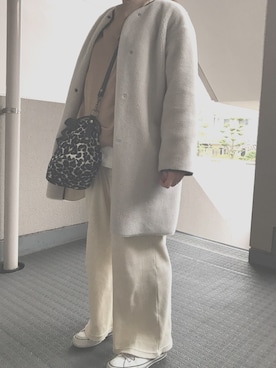 「JOURNAL STANDARD relume（ジャーナルスタンダード　レリューム）のアイテム（ムートンコート）」を使った、nicoさん（レディース・161cm）の冬コーディネート
