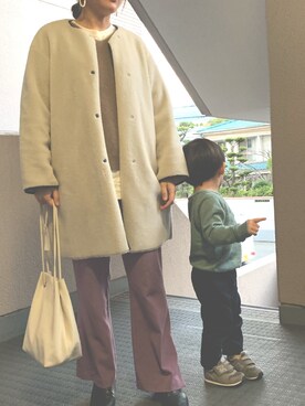 「JOURNAL STANDARD relume（ジャーナルスタンダード　レリューム）のアイテム（ムートンコート）」を使った、nicoさん（レディース・161cm）の冬コーディネート