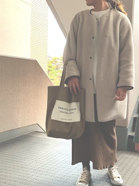 「JOURNAL STANDARD relume（ジャーナルスタンダード　レリューム）のアイテム（ムートンコート）」を使った、nicoさん（レディース・161cm）の冬コーディネート