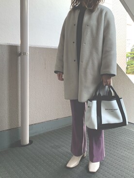 「JOURNAL STANDARD relume（ジャーナルスタンダード　レリューム）のアイテム（ムートンコート）」を使った、nicoさん（レディース・161cm）の冬コーディネート