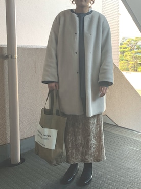 「JOURNAL STANDARD relume（ジャーナルスタンダード　レリューム）のアイテム（ムートンコート）」を使った、nicoさん（レディース・161cm）の冬コーディネート