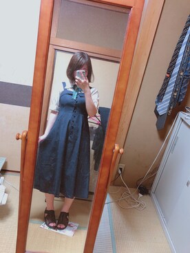 「F i.n.t（フィント）のアイテム（オールインワン・サロペット）」を使った、ぷりん♪さん（レディース・153cm）の夏コーディネート