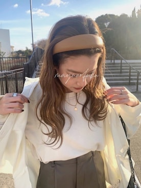 「H&M（エイチ・アンド・エム）のアイテム（スウェット）」を使った、mayu さん（レディース・153cm）の冬コーディネート