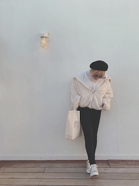「one after another NICE CLAUP（ワンアフターアナザーナイスクラップ）のアイテム（ブルゾン）」を使った、mayu...💙さん（レディース・153cm）の冬コーディネート