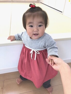 「9ヶ月」｜「アイテム（その他）」を使った、Riさん（キッズ・70cm）の春コーディネート