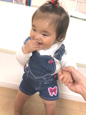 「9ヶ月」｜「アイテム（オールインワン・サロペット）」を使った、Riさん（キッズ・70cm）の春コーディネート