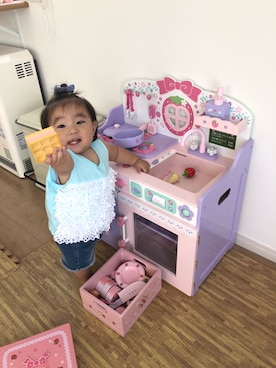 「AIGLE（エーグル）のアイテム」を使った、Riさん（キッズ・70cm）の夏コーディネート