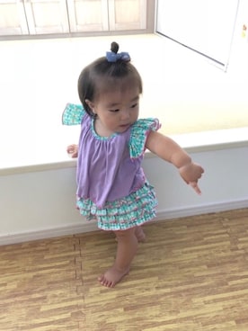 「fafa（フェフェ）のアイテム（パンツ）」を使った、Riさん（キッズ・70cm）の夏コーディネート