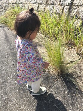 「1歳3ヶ月」｜「アイテム（チュニック）」を使った、Riさん（キッズ・80cm）の秋コーディネート