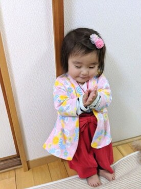 「1歳5ヶ月」｜「アイテム（アクセサリー）」を使った、Riさん（キッズ・80cm）の冬コーディネート