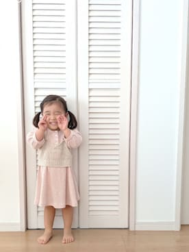 「2歳3ヶ月」｜「アイテム（ワンピース）」を使った、Riさん（キッズ・80cm）の秋コーディネート