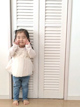 「2歳3ヶ月」｜「アイテム（スウェット）」を使った、Riさん（キッズ・80cm）の秋コーディネート
