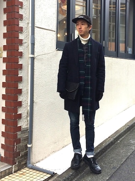 「アイテム（ブーツ）」を使った、林 大樹 PERCUTさん（メンズ・170cm）の冬コーディネート