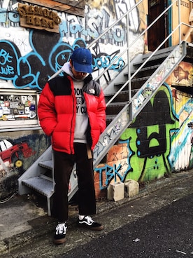 「アイテム（ダウンジャケット/コート）」を使った、林 大樹 PERCUTさん（メンズ・170cm）の冬コーディネート