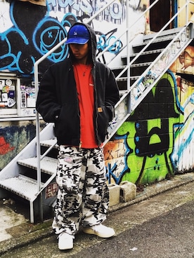 「WEGO（ウィゴー）のアイテム（キャップ）」を使った、林 大樹 PERCUTさん（メンズ・170cm）の冬コーディネート