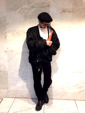 「アイテム（ハンチング/ベレー帽）」を使った、林 大樹 PERCUTさん（メンズ・170cm）の冬コーディネート