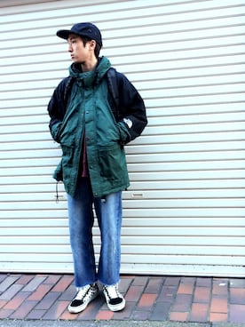 「アイテム（バックパック/リュック）」を使った、林 大樹 PERCUTさん（メンズ・170cm）の冬コーディネート