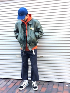 「アイテム（チノパンツ）」を使った、林 大樹 PERCUTさん（メンズ・170cm）の冬コーディネート