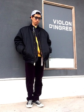 「アイテム（スウェット）」を使った、林 大樹 PERCUTさん（メンズ・170cm）の冬コーディネート