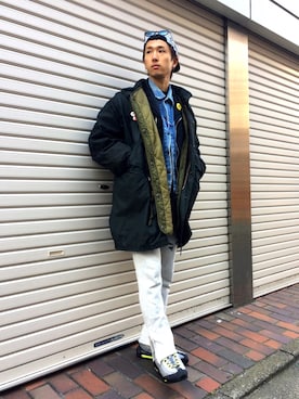 「アイテム（デニムジャケット）」を使った、林 大樹 PERCUTさん（メンズ・170cm）の冬コーディネート