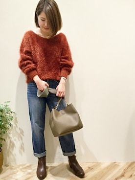 「フェザー」｜「アイテム（ブーティ）」を使った、undixcors_officialさん（レディース・158cm）の秋コーディネート