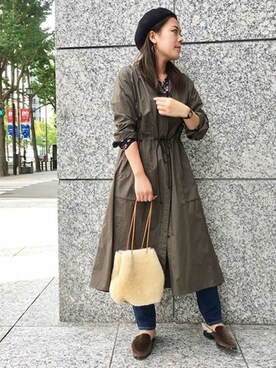 「スリッパ」｜「アイテム（ハンチング/ベレー帽）」を使った、undixcors_officialさん（レディース・158cm）の秋コーディネート