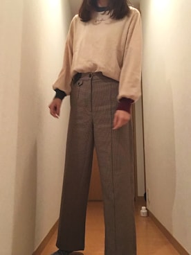 「WC（ダブル シー）のアイテム（ニット/セーター）」を使った、もえこさん（レディース・160cm）の冬コーディネート