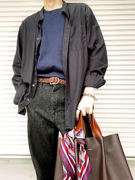 「O（オー）のアイテム（パンツ）」を使った、翔服亭さん（メンズ・168cm）の冬コーディネート