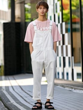 「アイテム（サロペット/オーバーオール）」を使った、En serio TOKYO officialさん（メンズ・175cm）の春コーディネート