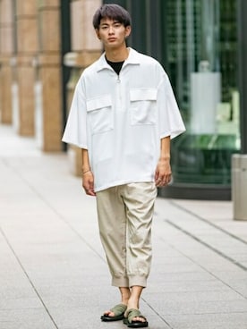 「Beno（ビーノ）のアイテム」を使った、En serio TOKYO officialさん（メンズ・175cm）の夏コーディネート